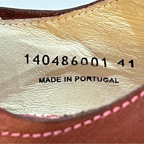 FLY London Red-Burgundy Pink Stitching Mary Jane Kitten Heels EU 41 Square Toe - Picture 9 of 13